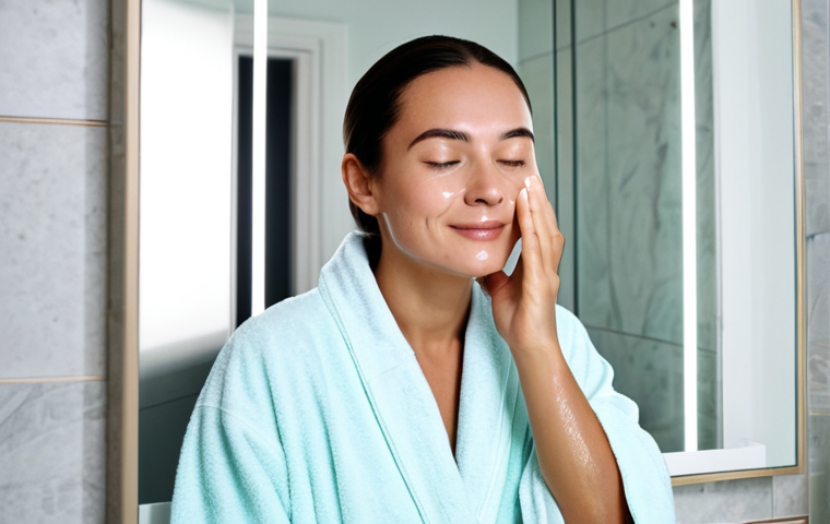 셋째의 셀프케어 루틴에 대한 개인적인 이야기 - Skincare Routine - Cleansing & Essence**

"A woman with clear, healthy skin performing her skincare ...